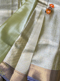 Semi Dharmavaram Pattu Saree — Pastel Collection view 2