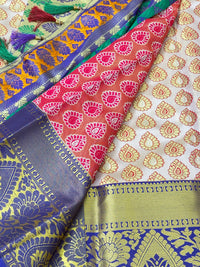 Semi Dharmavaram Pattu Saree — Pastel Collection view 2