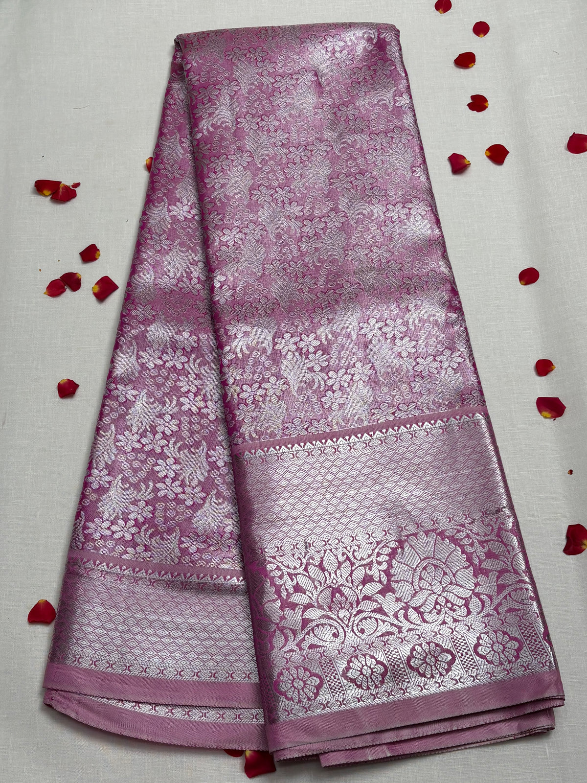 Semi Dharmavaram Pattu Saree — Pastel Collection