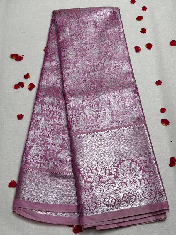 Semi Dharmavaram Pattu Saree — Pastel Collection