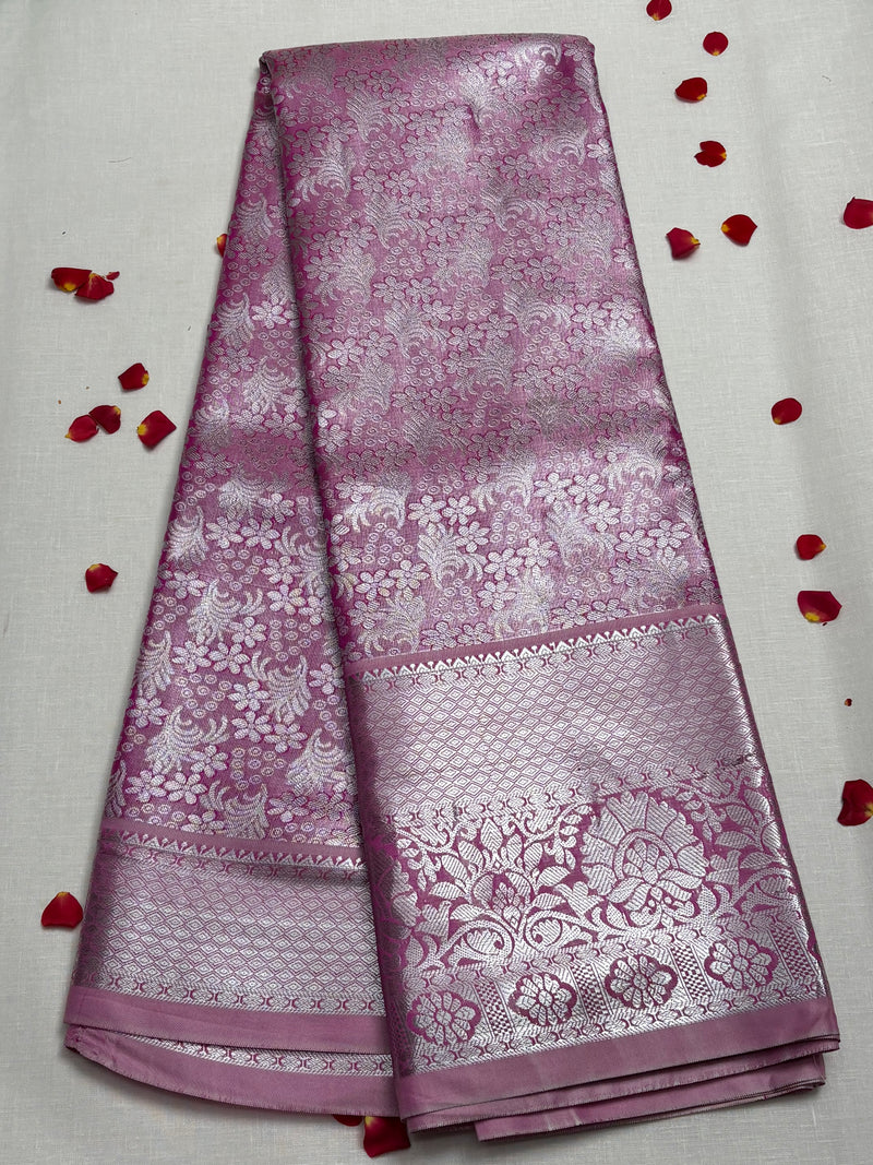 Semi Dharmavaram Pattu Saree — Pastel Collection - View 1