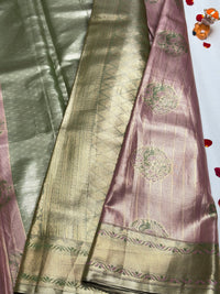Semi Dharmavaram Pattu Saree — Pastel Collection view 2