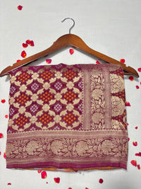 Pure Khadi Georgette Bandhini Banaras Saree view 1