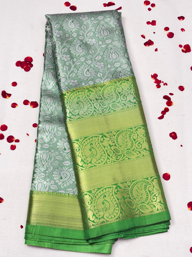 Semi Dharmavaram Pattu Saree — Pastel Collection - View 1