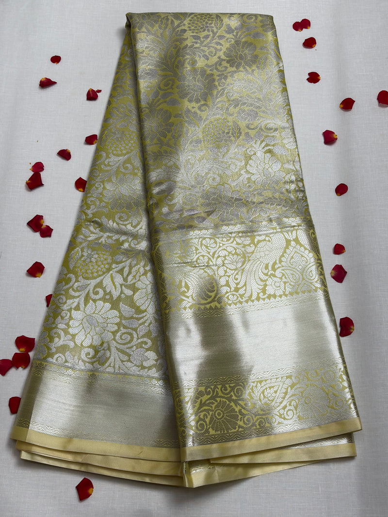 Semi Dharmavaram Pattu Saree — Pastel Collection - View 1