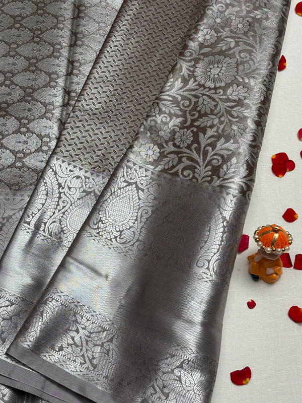 Semi Dharmavaram Pattu Saree — Pastel Collection