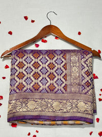 Pure Khadi Georgette Bandhini Banaras Saree view 1