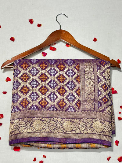 Pure Khadi Georgette Bandhini Banaras Saree