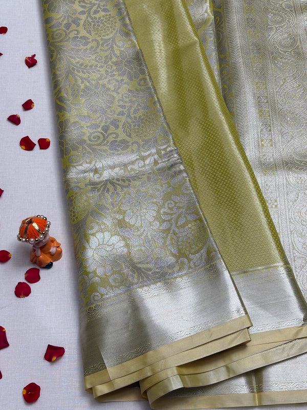 Semi Dharmavaram Pattu Saree — Pastel Collection