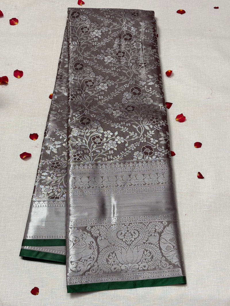 Semi Dharmavaram Pattu Saree — Pastel Collection - View 1