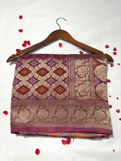 Pure Khadi Georgette Bandhini Banaras Saree