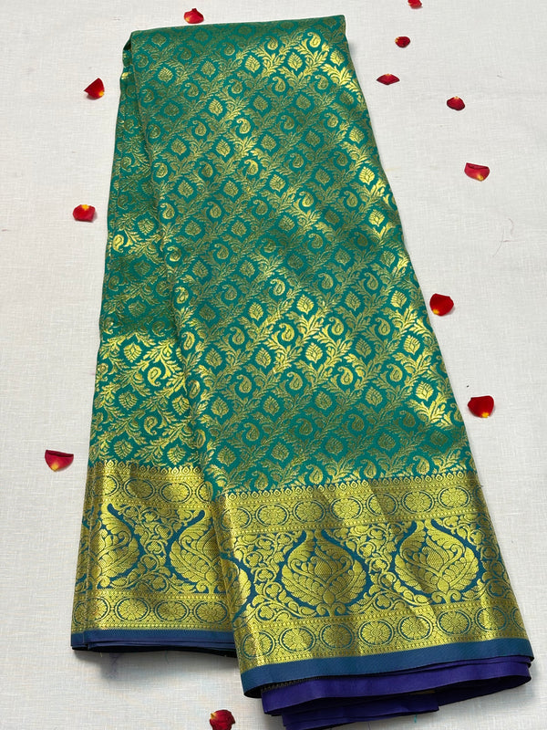 Semi Dharmavaram Pattu Saree — Pastel Collection
