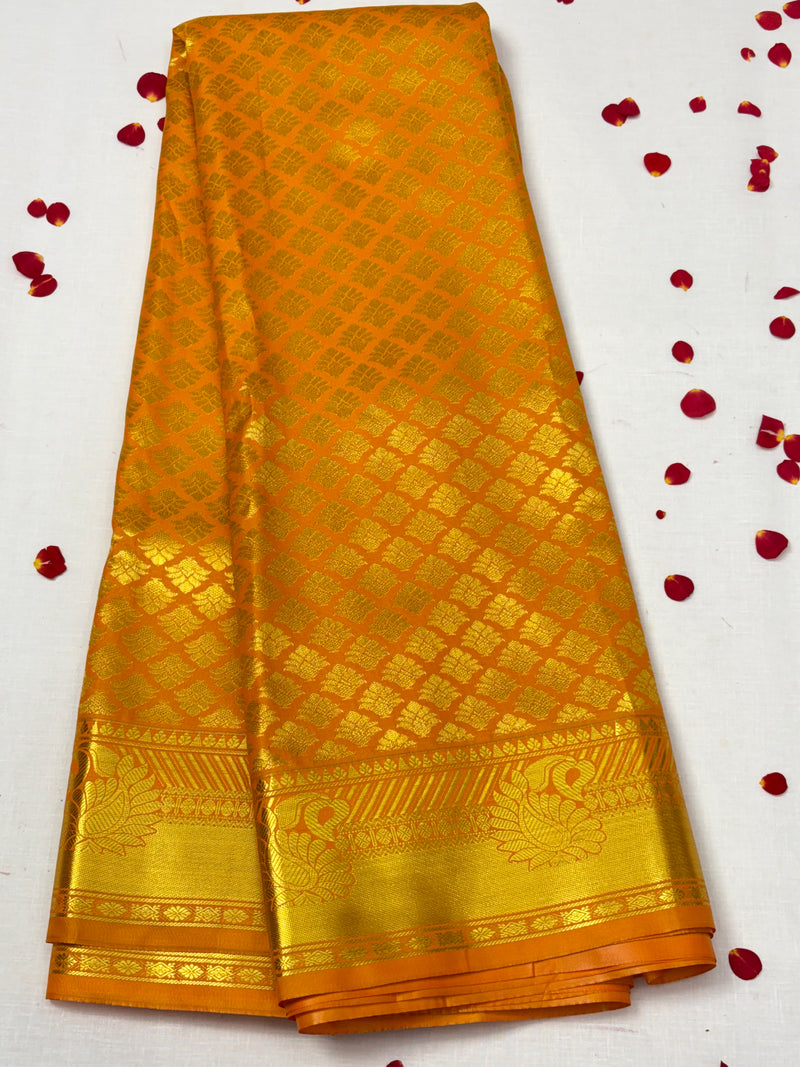 Semi Dharmavaram Pattu Saree — Pastel Collection - View 1