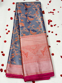 Semi Dharmavaram Pattu Saree — Pastel Collection view 1