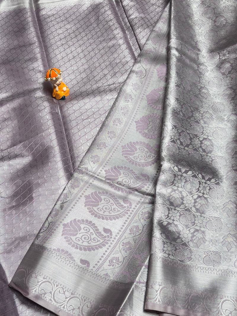 Semi Dharmavaram Pattu Saree — Pastel Collection - View 2