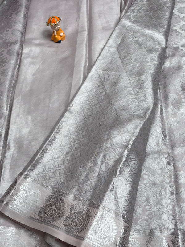 Semi Dharmavaram Pattu Saree — Pastel Collection