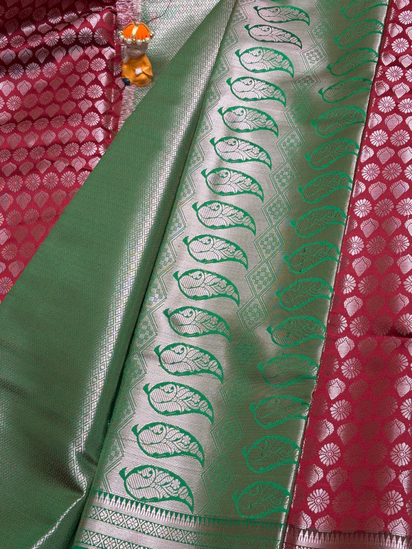 Semi Dharmavaram Pattu Saree — Pastel Collection