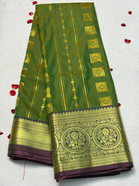 Semi Dharmavaram Pattu Saree — Pastel Collection view 1