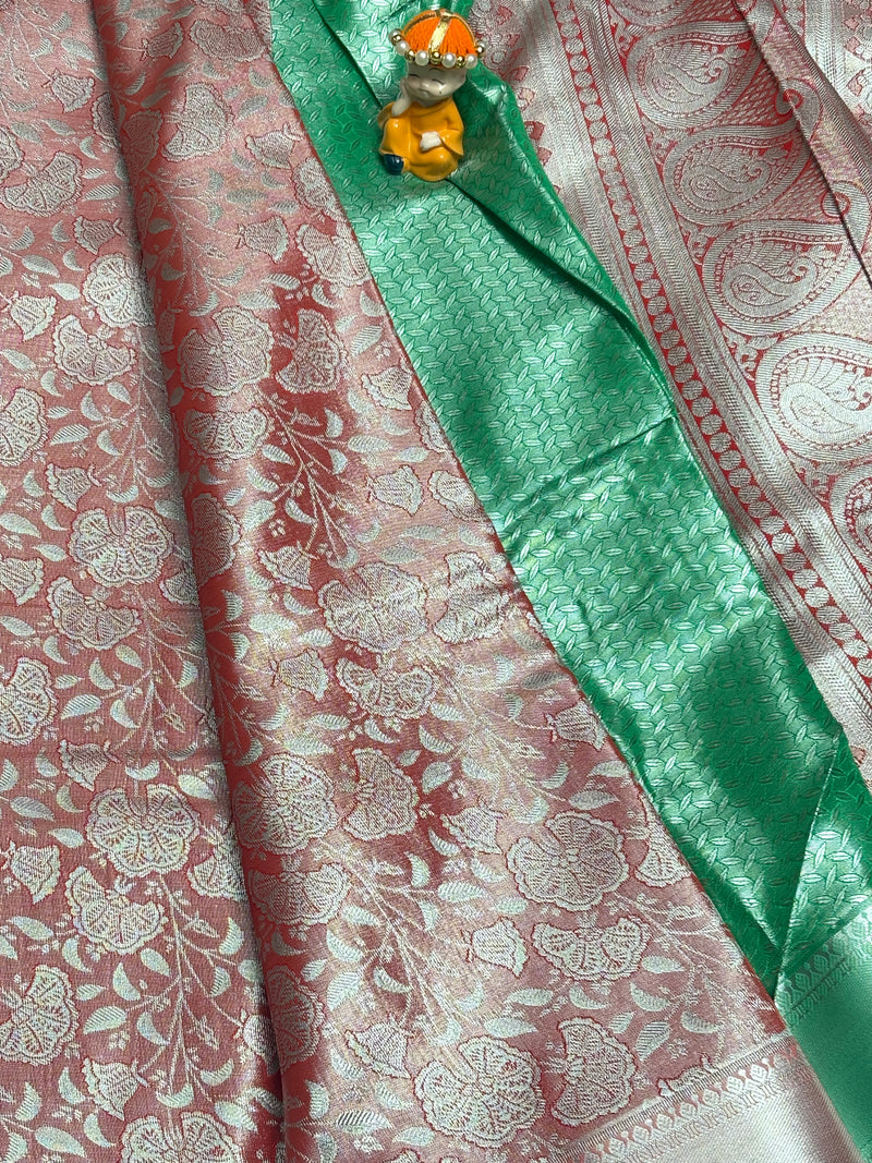 Semi Dharmavaram Pattu Saree — Pastel Collection - View 2