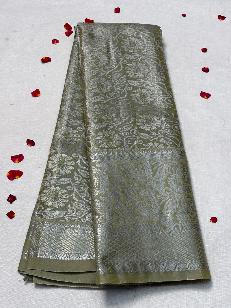 Semi Dharmavaram Pattu Saree — Pastel Collection - View 1