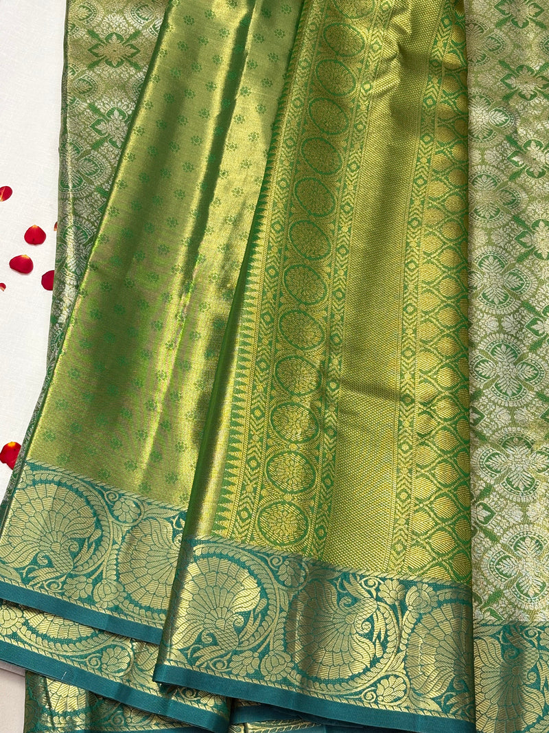 Semi Dharmavaram Pattu Saree — Pastel Collection - View 2