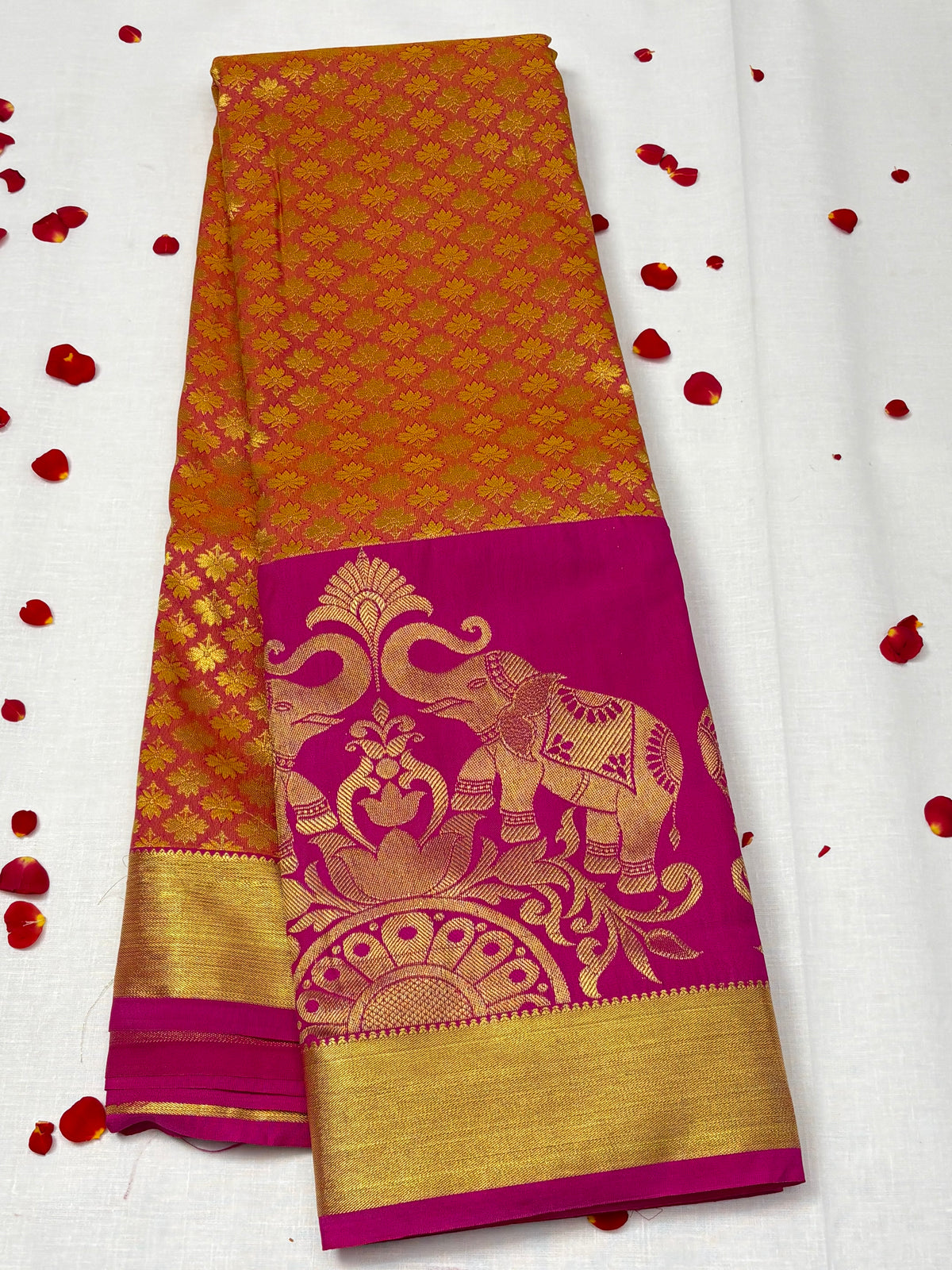 Semi Dharmavaram Pattu Saree — Pastel Collection