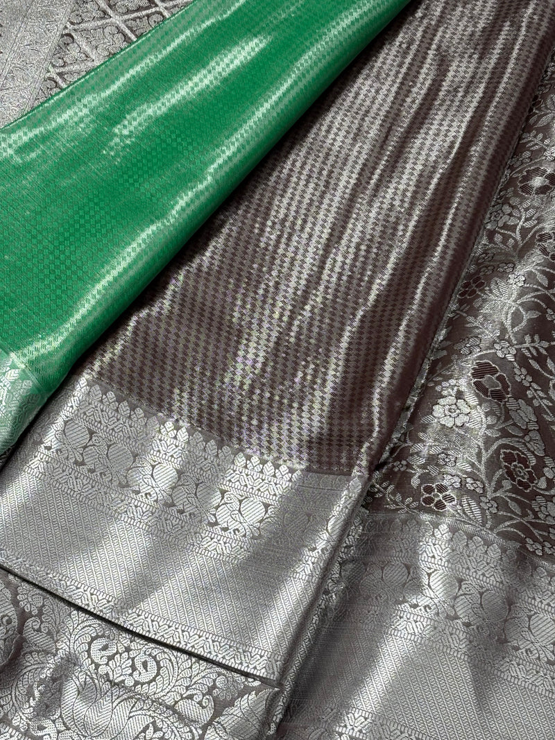 Semi Dharmavaram Pattu Saree — Pastel Collection - View 2