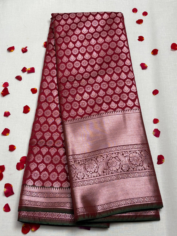 Semi Dharmavaram Pattu Saree — Pastel Collection