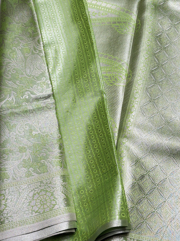 Semi Dharmavaram Pattu Saree — Pastel Collection
