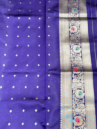 Banarasi silk saree - royal blue view 5