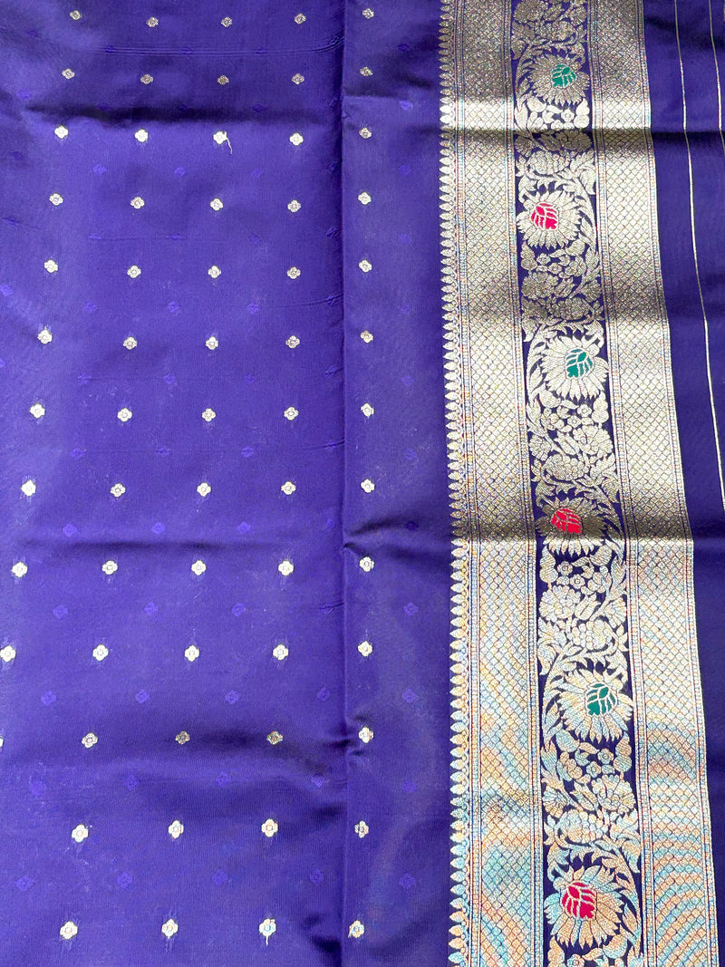 Banarasi silk saree - royal blue - View 5