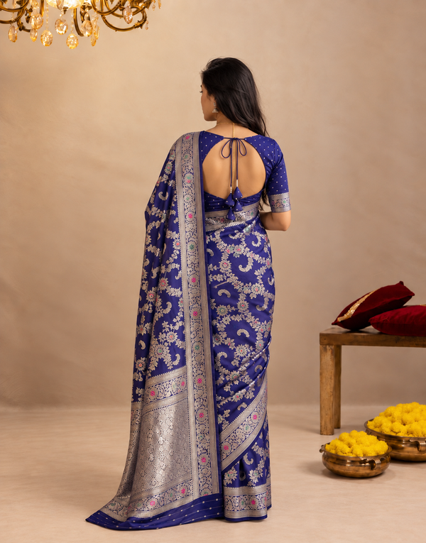 Banarasi silk saree - royal blue
