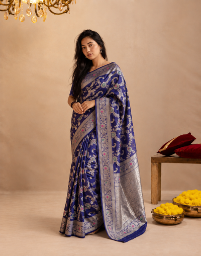 Banarasi silk saree - royal blue